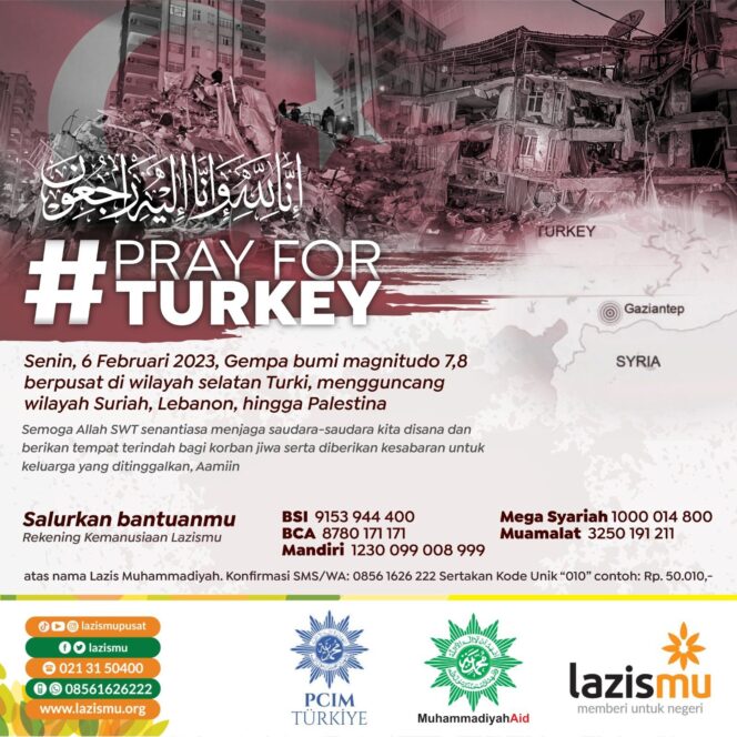 
 Muhammadiyah Bergerak Himpun Bantuan untuk Korban Gempa Turki-Suriah