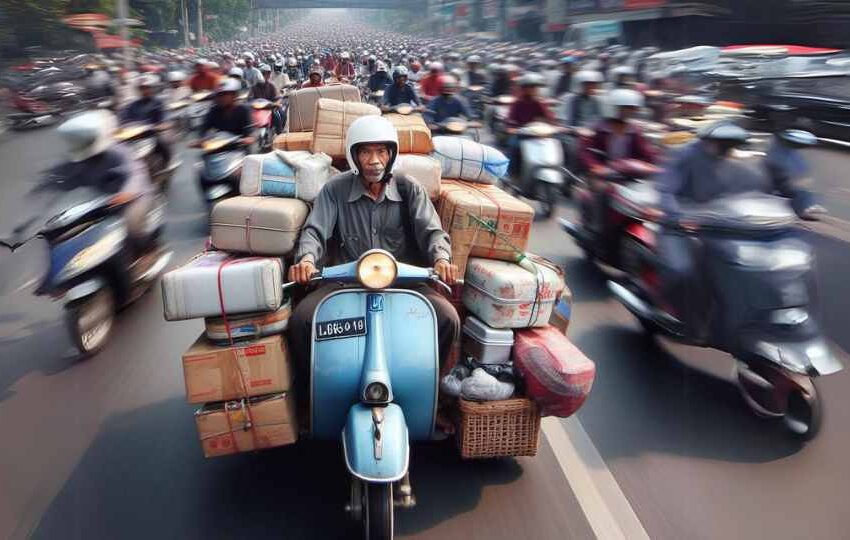 Ilustrasi mudik menggunakan motor