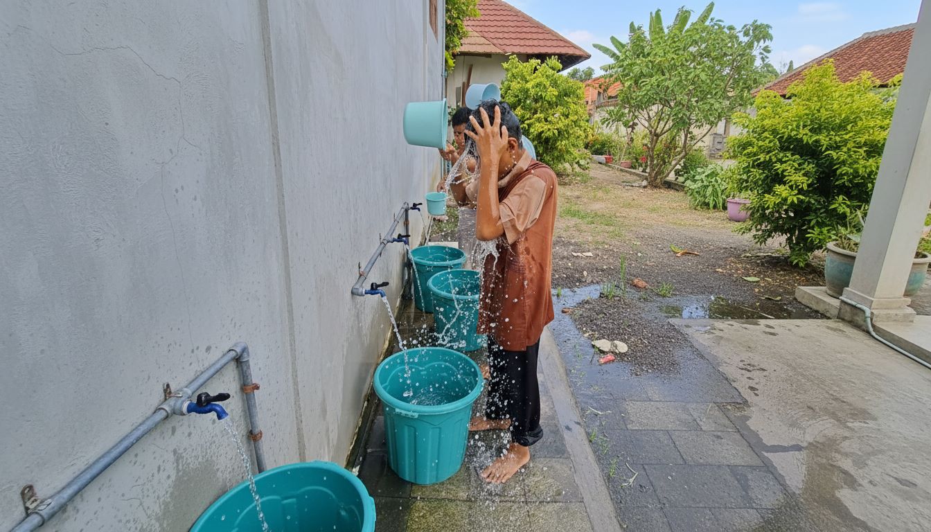 Sebanyak 40 siswa MIISMO Dukun Gresik mengikuti pelatihan thoharoh dan praktik bersuci pada kegiatan Pondok Ramadan 1447 H.